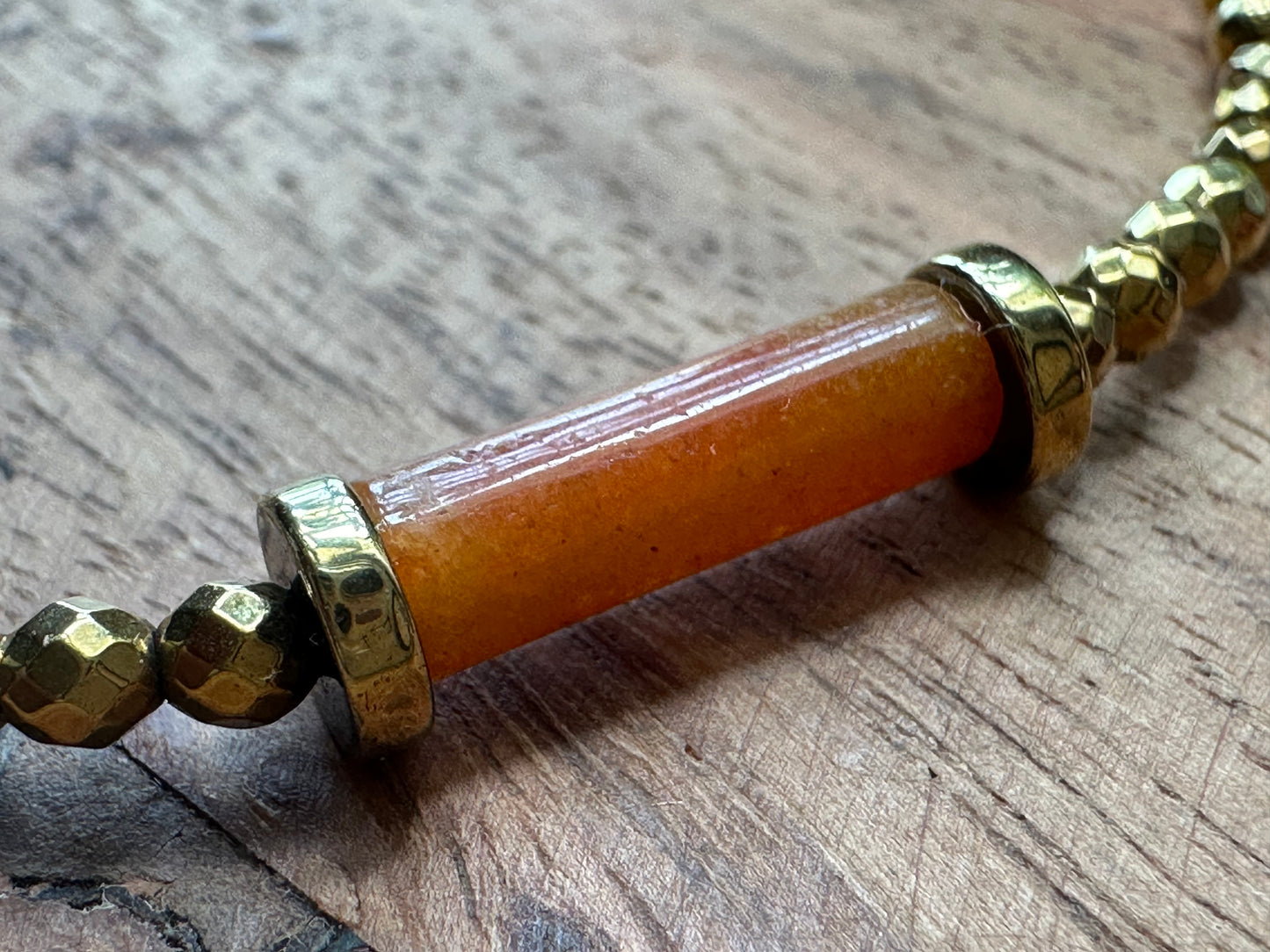 Natural Red Aventurine/Gold Hematite